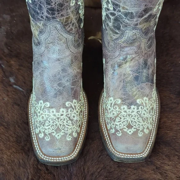 CORRAL A2663 floral embroidery "Lisa" distressed leather cowgirl boots sz6.5 NEW - Picture 10 of 16